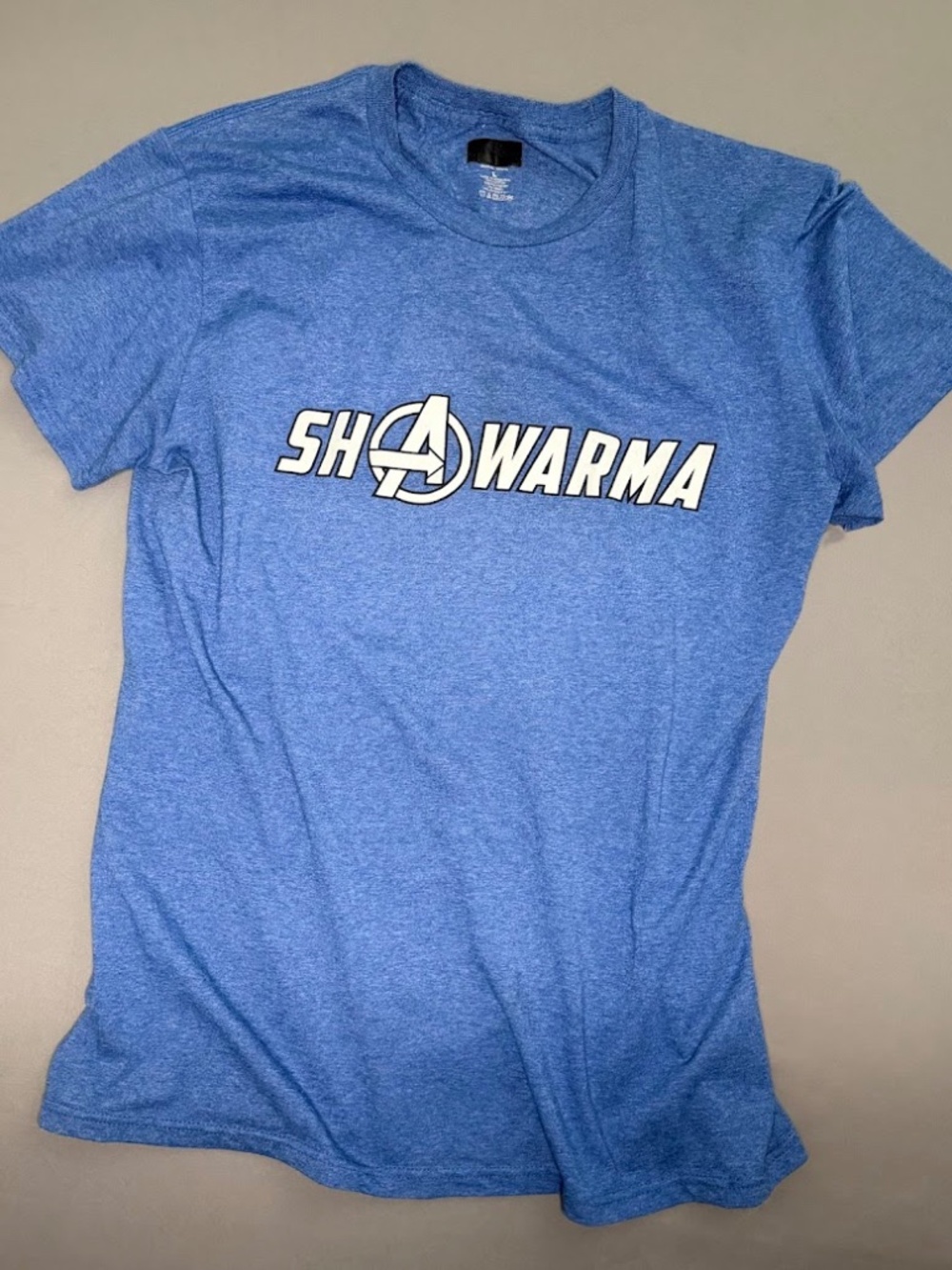 Shawarma Avengers Graphic T Shirt Blue Women’s Medium